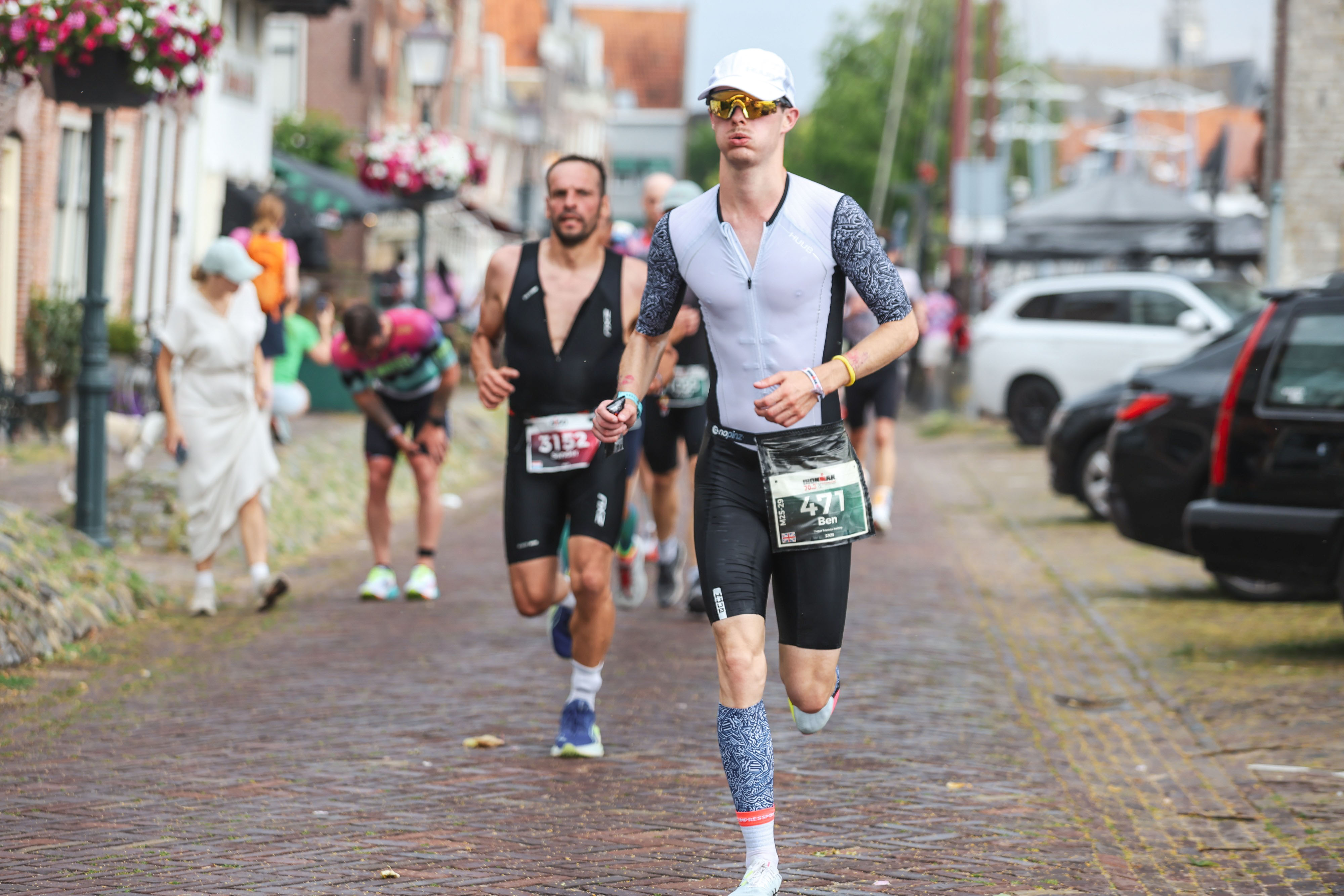 Ben running during a triathlon.